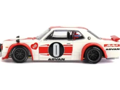 Nissan Skyline 2000GT-R (KPGC10) "Kaido Works V2" RHD (Right Hand Drive) White with Red Stripes (Designed by Jun Imai) "Kaido House" Special 1/64 Diecast Model Car by Mini GT