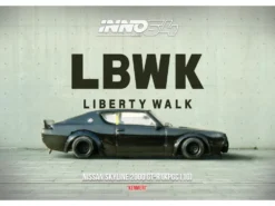 Nissan Skyline 2000 GT-R (KPGC110) RHD (Right Hand Drive) "LB-Works" Black 1/64 Diecast Model Car by Inno Models
