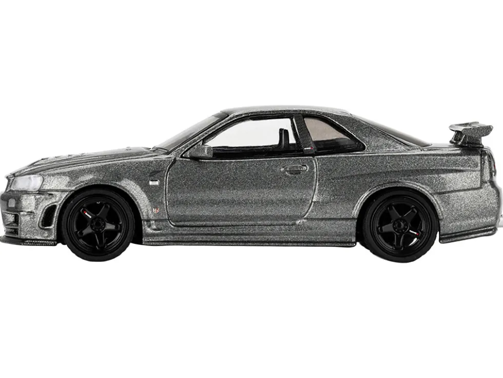 Nissan Skyline GT-R (NISMO BNR34 CRS Version) RHD (Right Hand Drive) Dark Metal Gray Metallic Limited Edition 1/64 Diecast Model Car by Mini GT