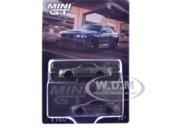 Nissan Skyline GT-R (NISMO BNR34 CRS Version) RHD (Right Hand Drive) Dark Metal Gray Metallic Limited Edition 1/64 Diecast Model Car by Mini GT