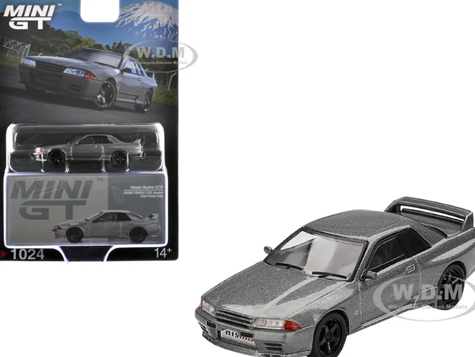 Nissan Skyline GT-R (NISMO BNR32 CRS Version) RHD (Right Hand Drive) Dark Metal Gray Metallic Limited Edition 1/64 Diecast Model Car by Mini GT