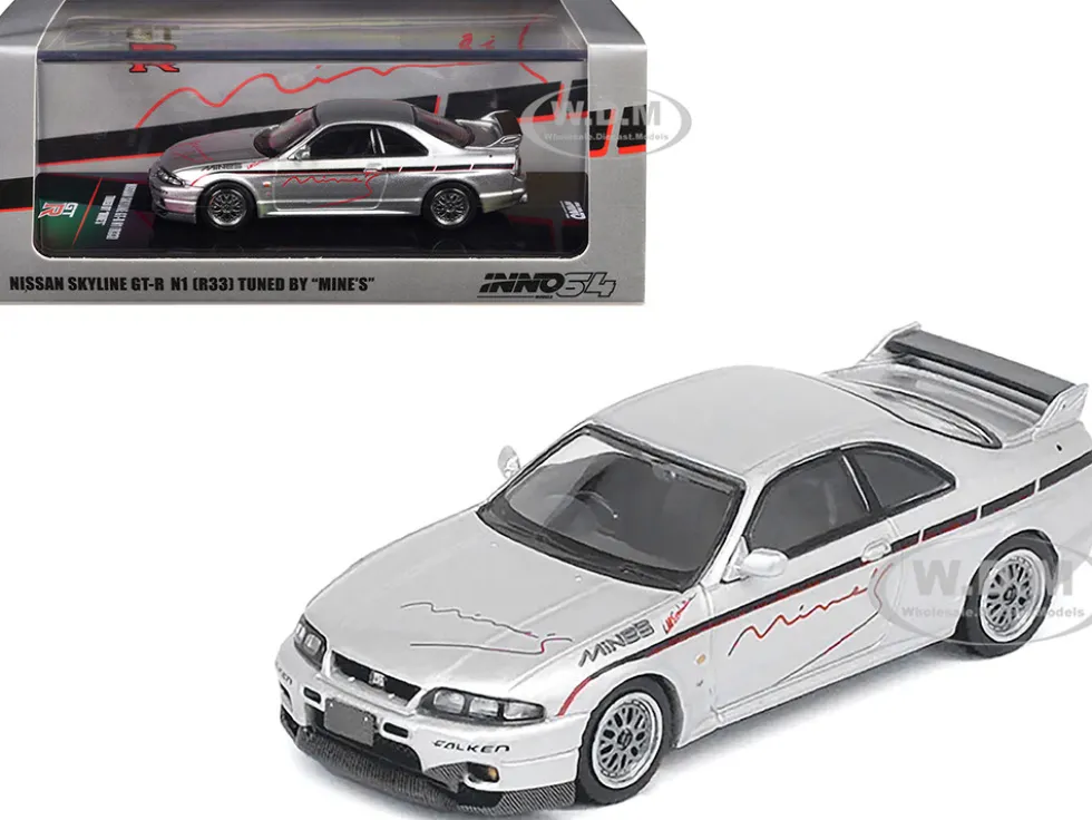 Nissan Skyline GT-R N1 (R33) RHD (Right Hand Drive) "Tuned by Mine's" Silver 1/64 Diecast Model Car by Inno Models