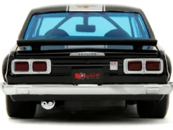 1971 Nissan Skyline GT R RHD Right Hand Drive Black with Silver Stripe and Mikey Diecast Figure Tokyo Revengers 2021 TV Series 