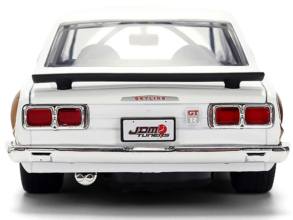 1971 Nissan Skyline 2000GT-R RHD (Right Hand Drive) White with Gold Graphics "JDM Tuners" Series 1/24 Diecast Model Car by Jada