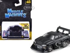 1999 Nissan Skyline GT-R (R34) #5 "Liberty Walk" Matt Black 1/64 Diecast Model Car by Muscle Machines