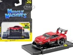 1999 Nissan Skyline GT R R34 #5 Liberty Walk Red and Black 1/64 Diecast Model Car Muscle Machines 15566RD