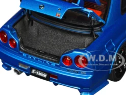Nissan Skyline GT-R R34 Nismo Z-TUNE RHD (Right Hand Drive) Bayside Blue 1/18 Model Car by Autoart