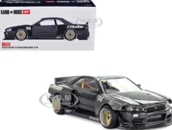 Nissan Skyline GT-R (R34) RHD (Right Hand Drive) #94 "Kaido Works GReddy V2" Carbon Fiber and Dark Gray Metallic (Designed by Jun Imai) "Kaido House" Special 1/64 Diecast Model Car by Mini GT
