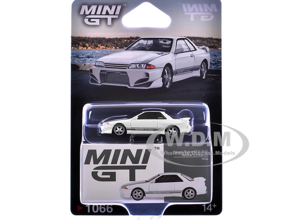 Nissan Skyline GT-R (R32) RHD (Right Hand Drive) "Veilside Combat C-I" White with Gray Stripes Limited Edition 1/64 Diecast Model Car by Mini GT