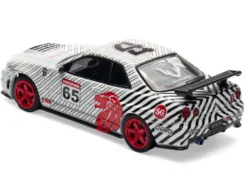 Nissan Skyline GT-R (R34) RHD (Right Hand Drive) #65 "Black Crow" White with Black Pinstripes "Singapore Diecast Expo 2025 Event Edition" 1/64 Diecast Model Car by Inno Models