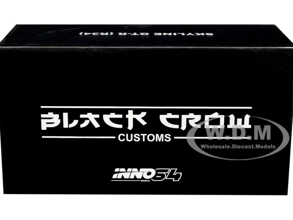 Nissan Skyline GT-R (R34) RHD (Right Hand Drive) #65 "Black Crow" White with Black Pinstripes "Singapore Diecast Expo 2025 Event Edition" 1/64 Diecast Model Car by Inno Models