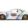 2002 Nissan Skyline GT-R (R34) RHD (Right Hand Drive) "HKS Power" White with Carbon Hood and Graphics "JDM Tuners" Series 1/24 Diecast Model Car by Jada