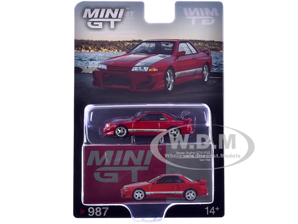 Nissan Skyline GT-R (R32) RHD (Right Hand Drive) "Veilside Combat C-I" Gem Red Metallic Limited Edition 1/64 Diecast Model Car by Mini GT