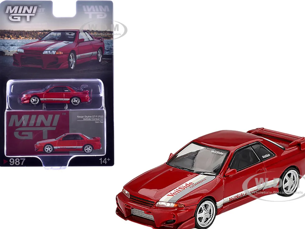 Nissan Skyline GT-R (R32) RHD (Right Hand Drive) "Veilside Combat C-I" Gem Red Metallic Limited Edition 1/64 Diecast Model Car by Mini GT