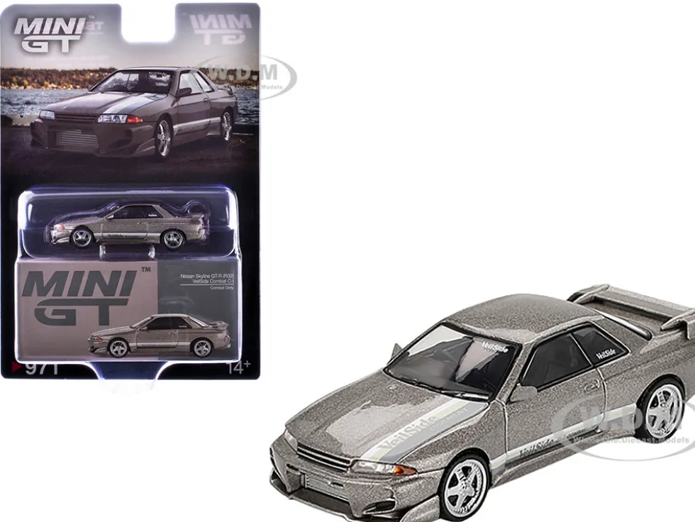 Nissan Skyline GT-R (R32) RHD (Right Hand Drive) "Veilside Combat C-I" Gray Metallic Limited Edition 1/64 Diecast Model Car by Mini GT