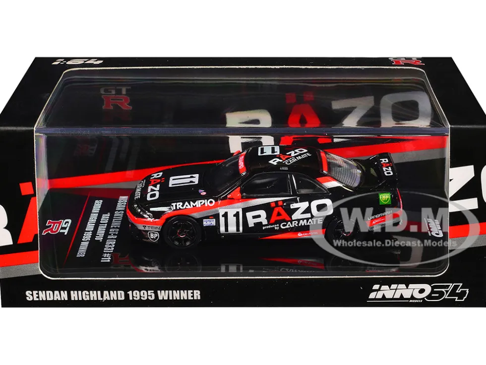 Nissan Skyline GT-R (R33) RHD (Right Hand Drive) #11 "Razo Trampio" N1 Super Endurance Series "Sedan Highland" (1995) 1/64 Diecast Model Car by Inno Models