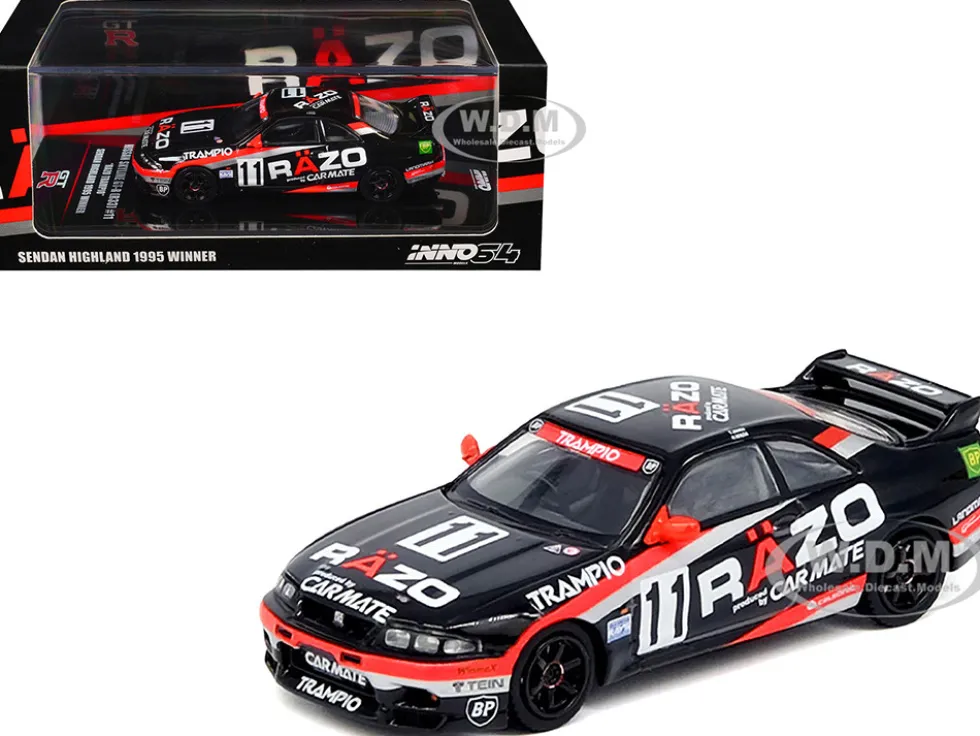 Nissan Skyline GT-R (R33) RHD (Right Hand Drive) #11 "Razo Trampio" N1 Super Endurance Series "Sedan Highland" (1995) 1/64 Diecast Model Car by Inno Models