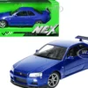 Nissan Skyline GT-R R34 RHD Right Hand Drive Blue Metallic NEX Models 1/24 Diecast Model Car Welly 24108