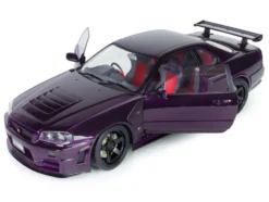 1999 Nissan Skyline GT-R (R34) Z-Tune RHD (Right Hand Drive) Midnight Purple Metallic 1/18 Diecast Model Car by Solido