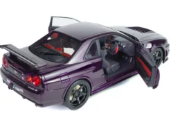 1999 Nissan Skyline GT-R (R34) Z-Tune RHD (Right Hand Drive) Midnight Purple Metallic 1/18 Diecast Model Car by Solido