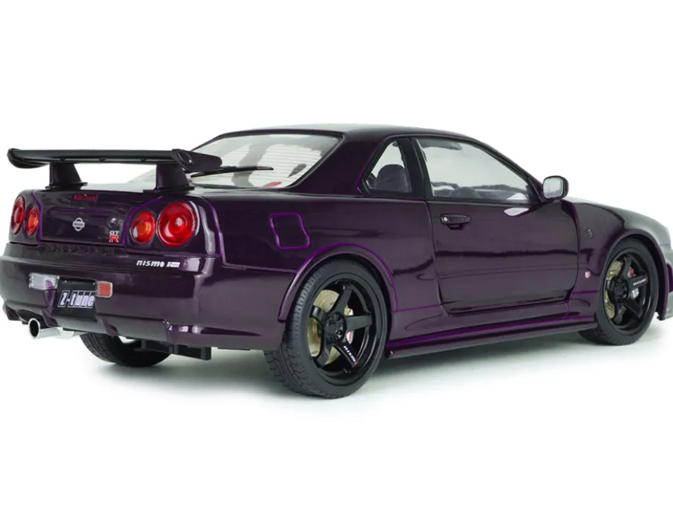 1999 Nissan Skyline GT-R (R34) Z-Tune RHD (Right Hand Drive) Midnight Purple Metallic 1/18 Diecast Model Car by Solido