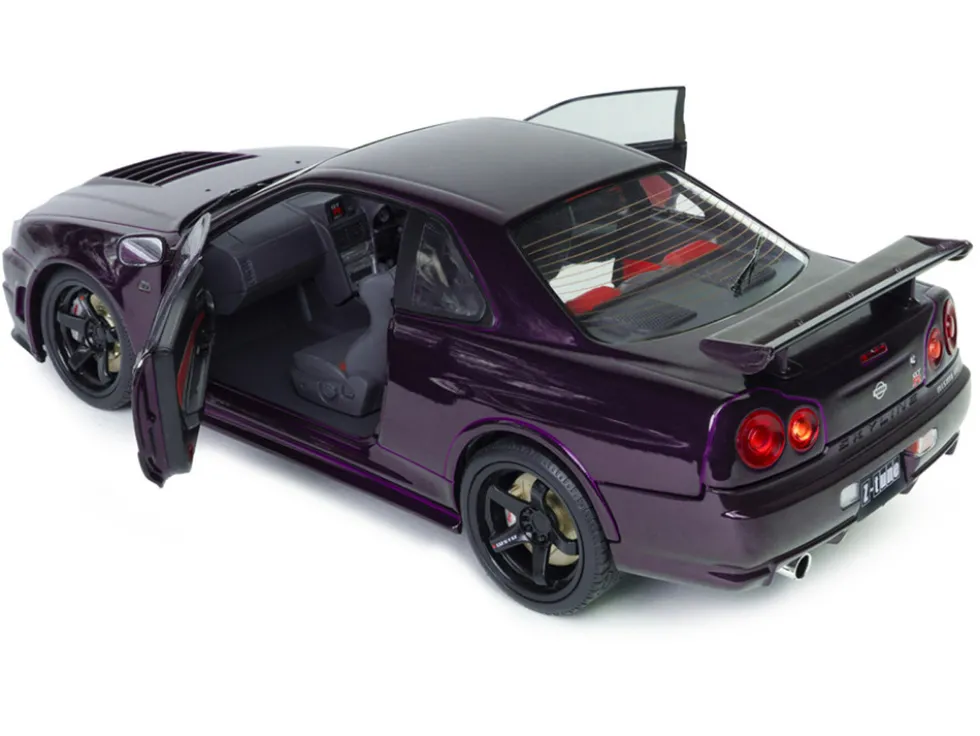 1999 Nissan Skyline GT-R (R34) Z-Tune RHD (Right Hand Drive) Midnight Purple Metallic 1/18 Diecast Model Car by Solido