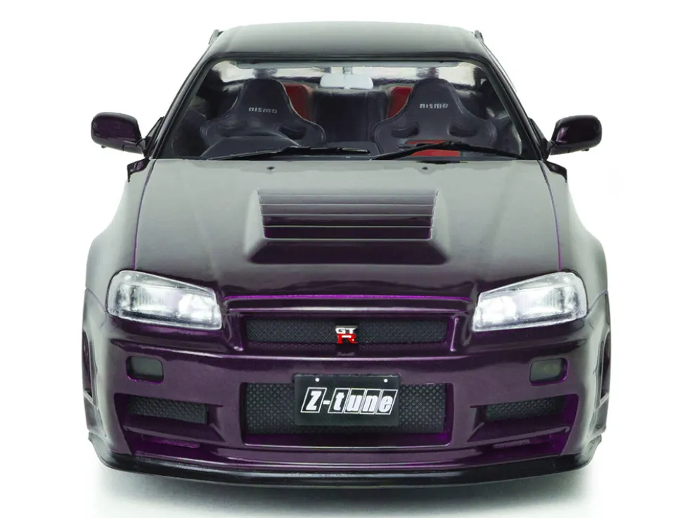 1999 Nissan Skyline GT-R (R34) Z-Tune RHD (Right Hand Drive) Midnight Purple Metallic 1/18 Diecast Model Car by Solido