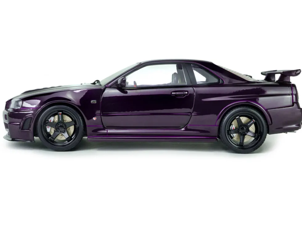 1999 Nissan Skyline GT-R (R34) Z-Tune RHD (Right Hand Drive) Midnight Purple Metallic 1/18 Diecast Model Car by Solido