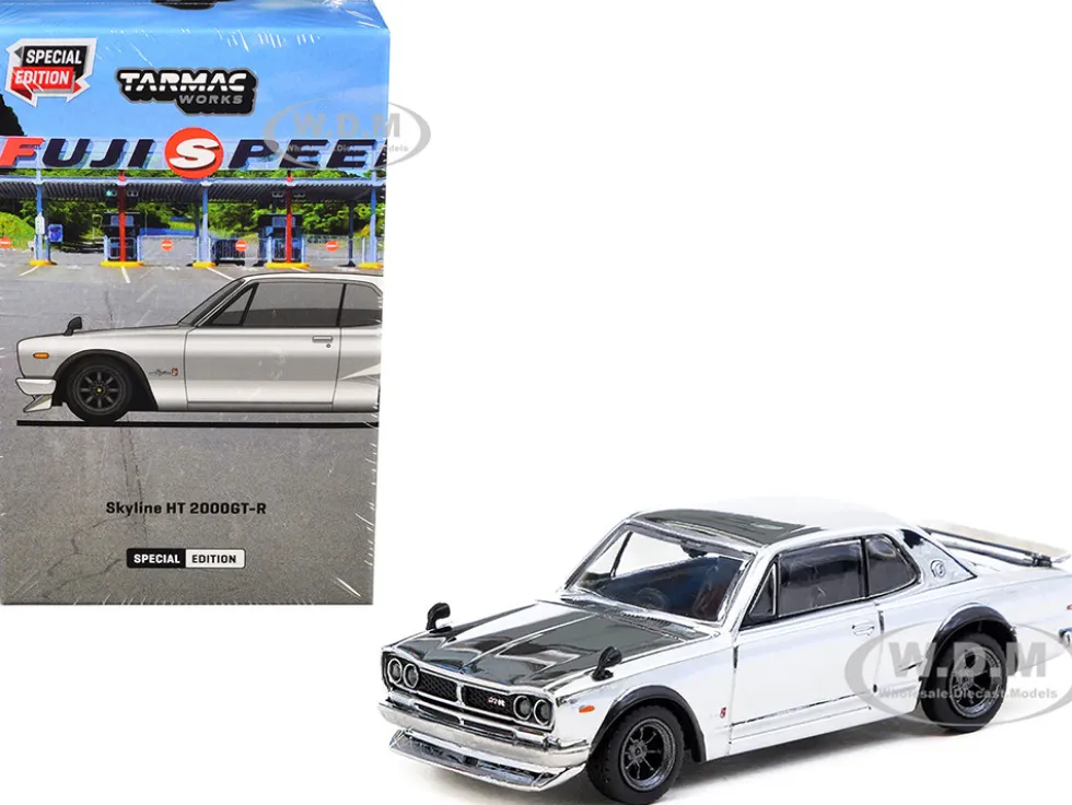 Nissan Skyline HT 2000GT-R RHD (Right Hand Drive) Silver Chrome "Japan Special Edition" "Global64" Series 1/64 Diecast Model Car by Tarmac Works