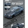 Nissan Skyline "Top Secret" GT-R (R32) RHD (Right Hand Drive) Stealth Gray with Carbon Hood 1/64 Diecast Model Car by Inno Models