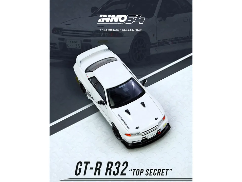 Nissan Skyline "Top Secret" (VR32) GT-R RHD (Right Hand Drive) White 1/64 Diecast Model Car by Inno Models