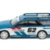 Nissan Stagea RHD (Right Hand Drive) #62 "Simon's Garage" Blue with White Sides 1/64 Diecast Model Car by Pop Race