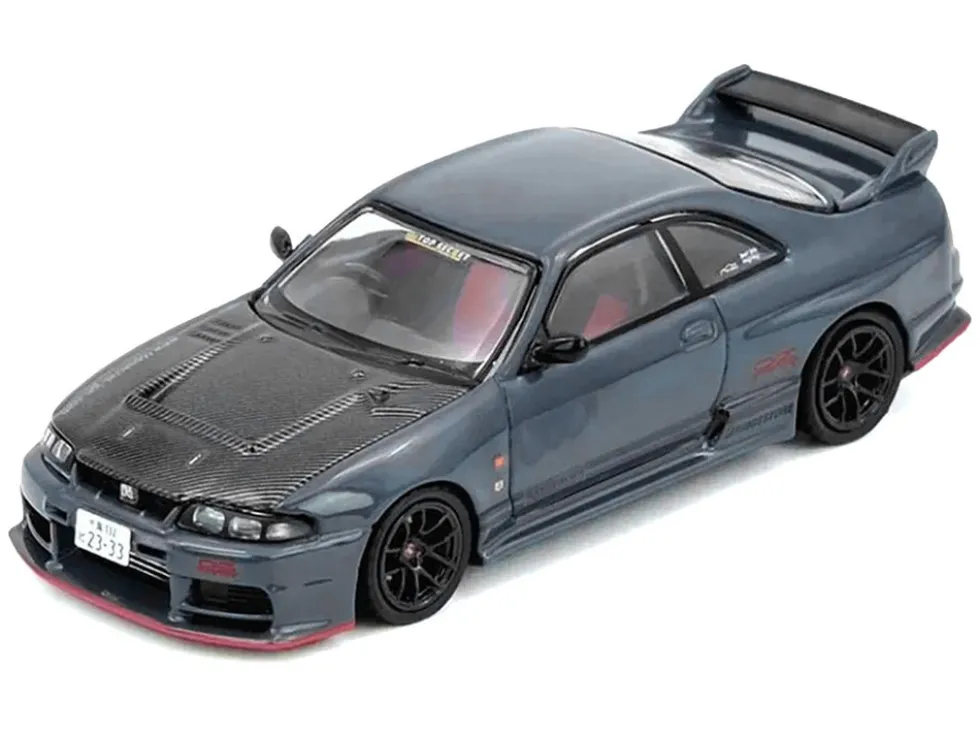 Nissan Top Secret Skyline GT-R (BCNR33) RHD (Right Hand Drive) Stealth Gray with Carbon Hood "Tokyo Auto Salon Hong Kong 2025 Event Edition" 1/64 Diecast Model Car by Inno Models