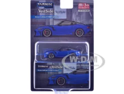 Nissan VeilSide FFZ400 Fairlady Z RHD (Right Hand Drive) Blue Metallic with Black Top "Global64" Series 1/64 Diecast Model by Tarmac Works