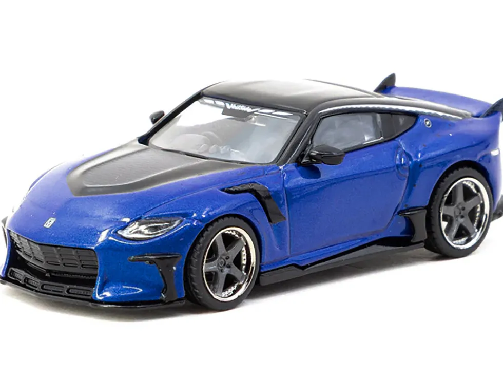 Nissan VeilSide FFZ400 Fairlady Z RHD (Right Hand Drive) Blue Metallic with Black Top "Global64" Series 1/64 Diecast Model by Tarmac Works