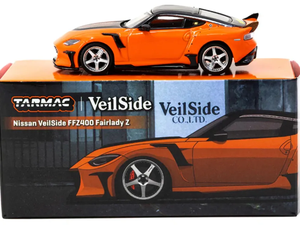 Nissan VeilSide FFZ400 Fairlady Z RHD (Right Hand Drive) Orange with Black Top "Global64" Series 1/64 Diecast Model by Tarmac Works
