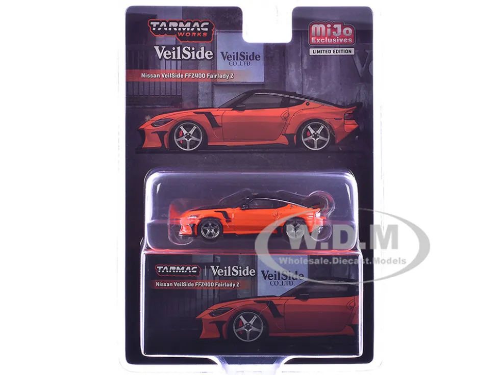 Nissan VeilSide FFZ400 Fairlady Z RHD (Right Hand Drive) Orange with Black Top "Global64" Series 1/64 Diecast Model by Tarmac Works