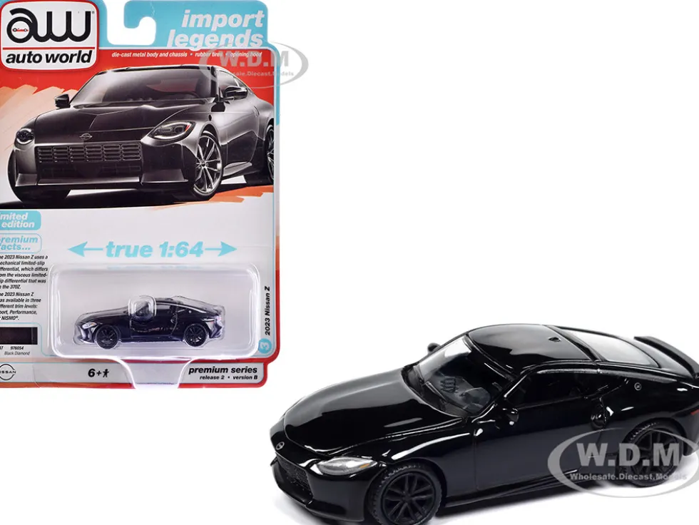 2023 Nissan Z Black Diamond "Import Legends" Series 1/64 Diecast Model Car by Auto World