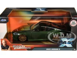 2023 Nissan Z Dark Green Metallic with Black Top Fast X 2023 Movie Fast & Furious Series 1/24 Diecast Model Car Jada 34791