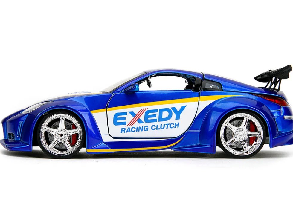 2003 Nissan 350Z "Exedy Racing Clutch" Candy Blue and White "JDM Tuners" Series 1/24 Diecast Model Car by Jada