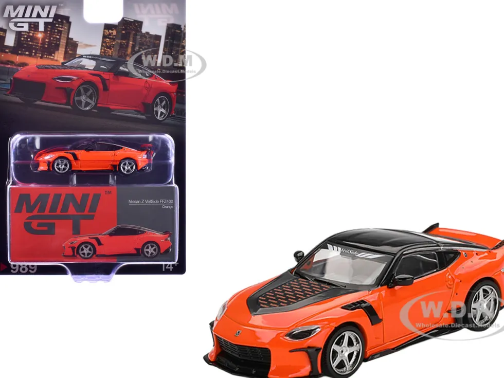 Nissan Z VeilSide FFZ400 Orange with Black Top Limited Edition 1/64 Diecast Model Car by Mini GT