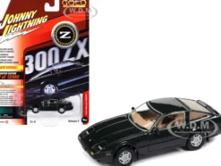 1984 Nissan 300ZX Dark Green Black Stripes Classic Gold Collection Series Limited Edition 12480 pieces Worldwide 1/64 Diecast Model Car Johnny Lightning JLCG029-JLSP243B