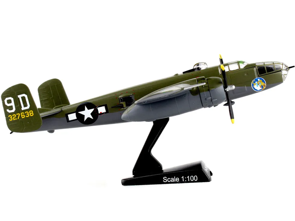 North American B 25J Mitchell Bomber Aircraft Briefing Time United States Air Force 1/100 Diecast Model Airplane Postage Stamp PS5403-5