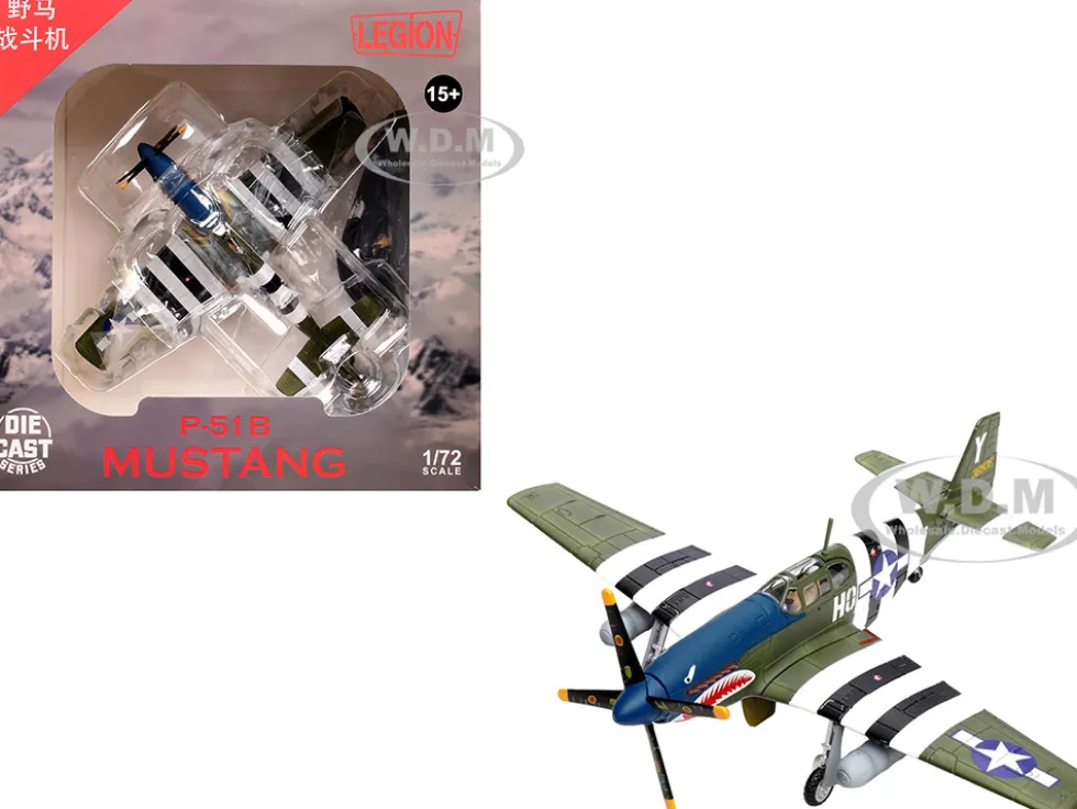 North American P-51B Mustang Aircraft "John Bennett, 487th Fighter Squadron, 352nd Fighter Group, Blue-Nosed Bastards of Bodney, RAF Bodney" (1944) United States Army Air Forces 1/72 Diecast Model Airplane by Legion