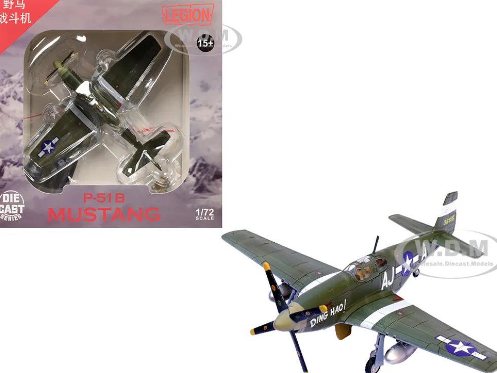 North American P-51B Mustang Aircraft "Ding Hao!, 356th Fighter Squadron, 354th Fighter Group" (1944) United States Army Air Forces 1/72 Diecast Model Airplane by Legion