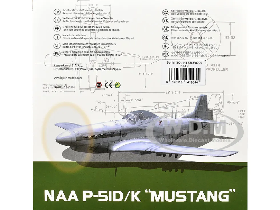 North American P-51D Mustang Aircraft "Margaret IV, James Tapp, 78th Fighter Squadron, 15th Fighter Group, Twentieth Air Force, Iwo Jima" (1945) United States Army Air Forces 1/72 Diecast Model Airplane by Legion