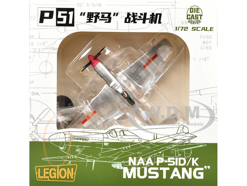 North American P-51D Mustang Aircraft "Captured from Chinese Nationalist Forces, Chinese People's Revolution Military Museum" People's Liberation Army Air Force 1/72 Diecast Model Airplane by Legion