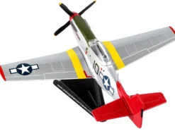 North American P 51D Mustang Fighter Aircraft #10 Tuskegee Lollipoop United States Army Air Force 1/100 Diecast Model Airplane Postage Stamp PS5342-7