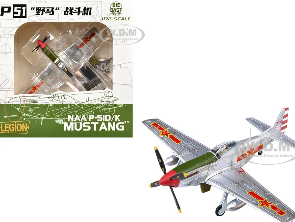 North American P-51K Mustang Aircraft "Captured from Chinese Nationalist Forces, Chinese People's Revolution Military Museum" (1949) People's Liberation Army Air Force 1/72 Diecast Model Airplane by Legion