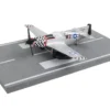 North American P 51 Mustang Fighter Aircraft Silver Metallic United States Army Air Force with Runway Section Diecast Model Airplane Runway24 RW195